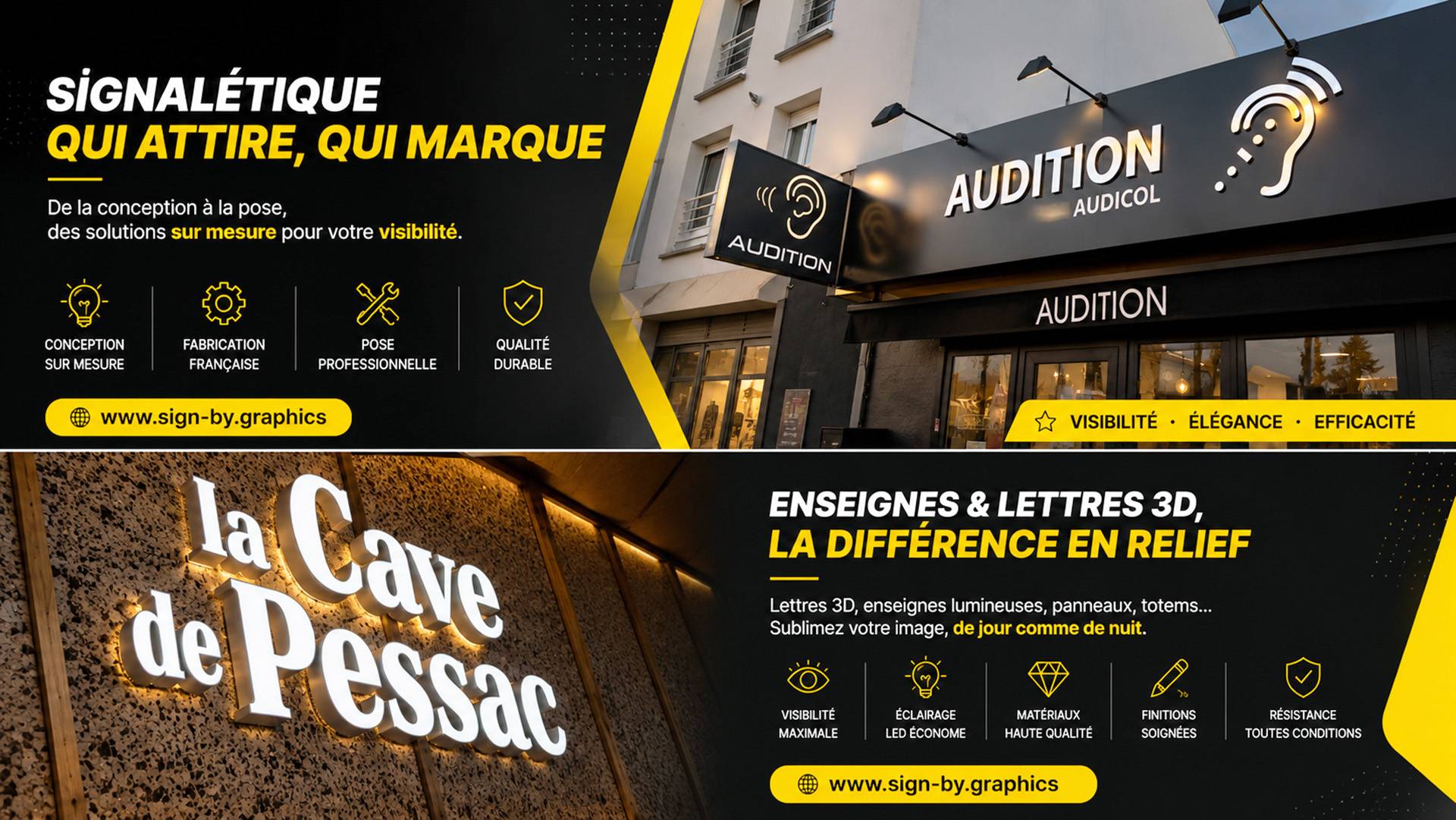 Enseignes sur mesure à Andernos | SIGN by GRAPHICS